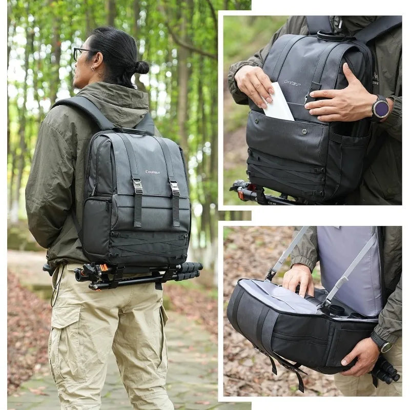 The Ultimate Waterproof Anti-Theft Camera Backpack with Tripod Stand and Laptop Compartment"