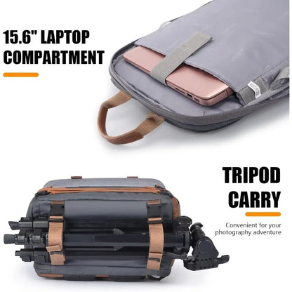 The Ultimate Waterproof Anti-Theft Camera Backpack with Tripod Stand and Laptop Compartment"