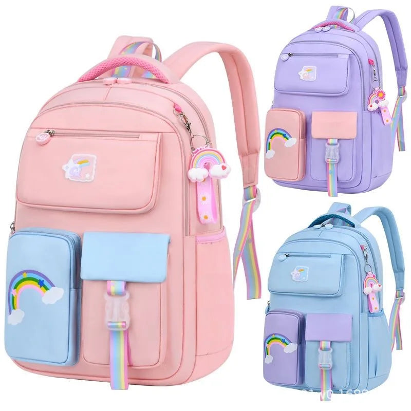 "Magic Macaron and Rainbow Dreams: The Ultimate School Bookbag for Colorful Girls"