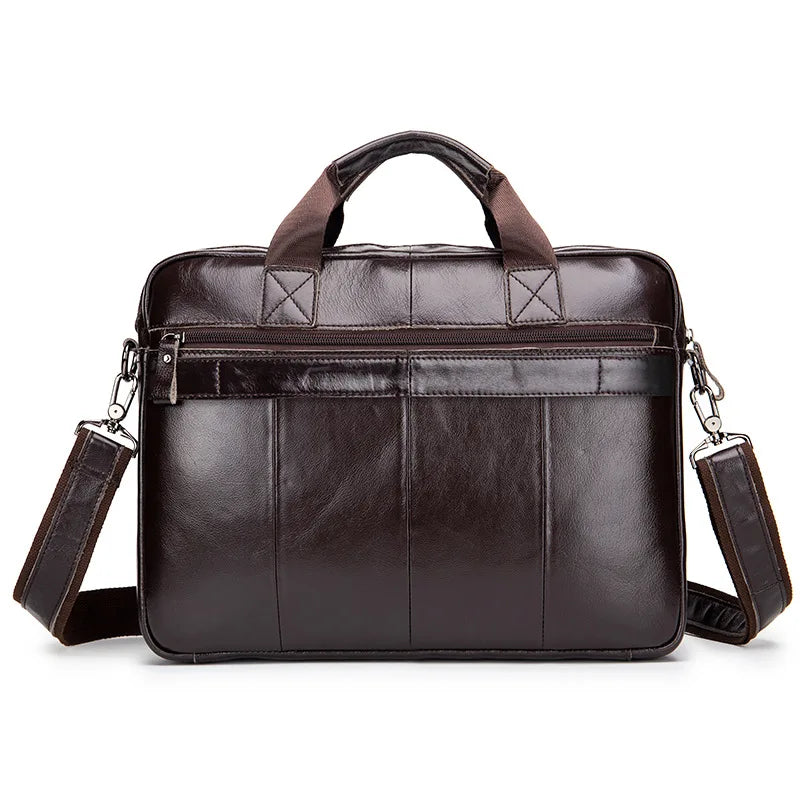 "Essential Elegance: The Ultimate Leather Men's Briefcase for Business and Casual Carry"