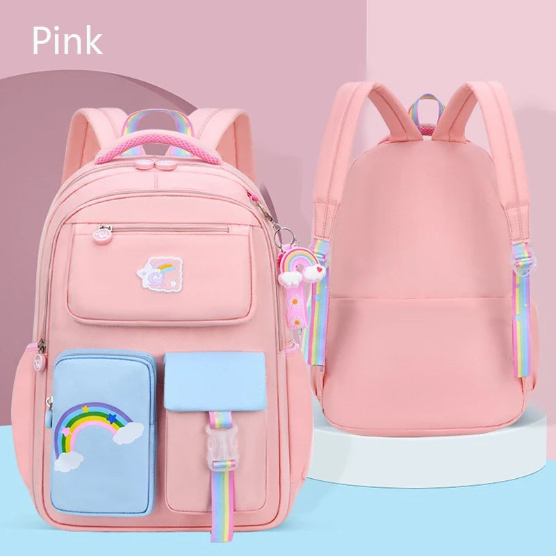 "Magic Macaron and Rainbow Dreams: The Ultimate School Bookbag for Colorful Girls"